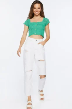 Crochet Sweater-Knit Crop Top