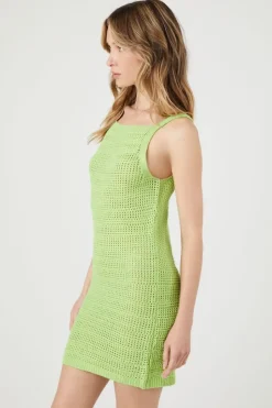 Crochet Sweater-Knit Mini Dress
