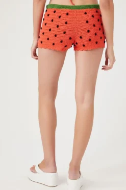 Crochet Sweater-Knit Watermelon Shorts