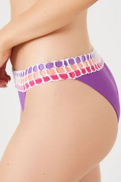 Crochet-Trim Low-Rise Bikini Bottoms
