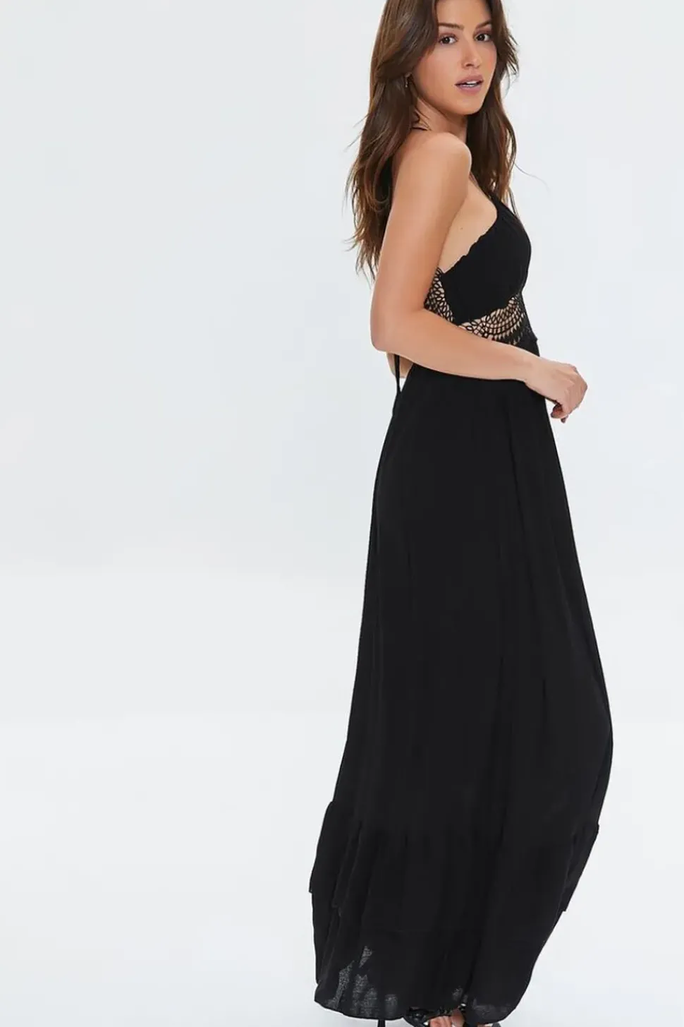 Crochet-Trim Maxi Dress