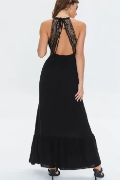 Crochet-Trim Maxi Dress