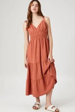Crochet-Trim Tassel Midi Dress