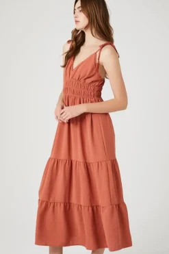 Crochet-Trim Tassel Midi Dress