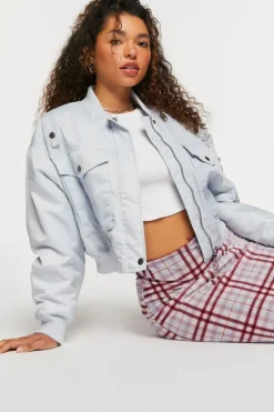 Cropped Bomber Jacket
