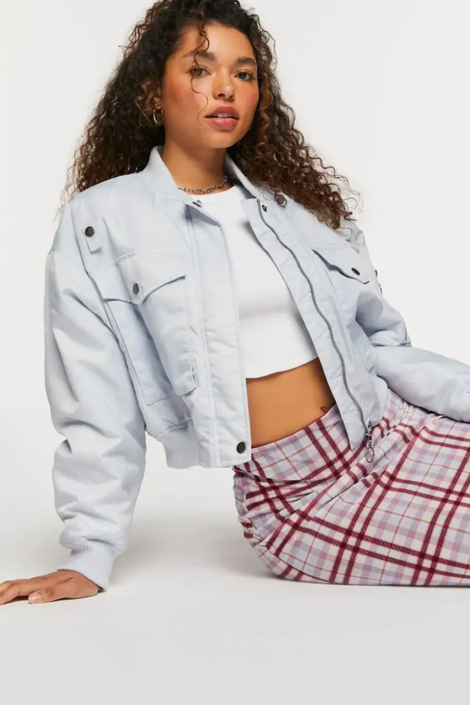 Cropped Bomber Jacket