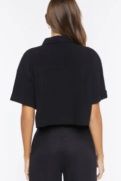 Cropped Boxy-Fit Shirt