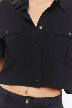 Cropped Boxy-Fit Shirt