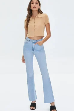 Cropped Button-Loop Shirt