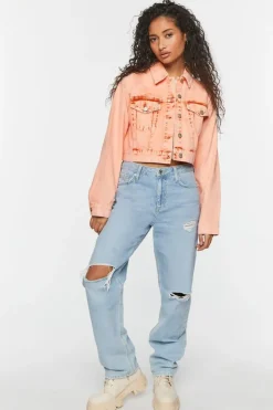 Cropped Denim Trucker Jacket