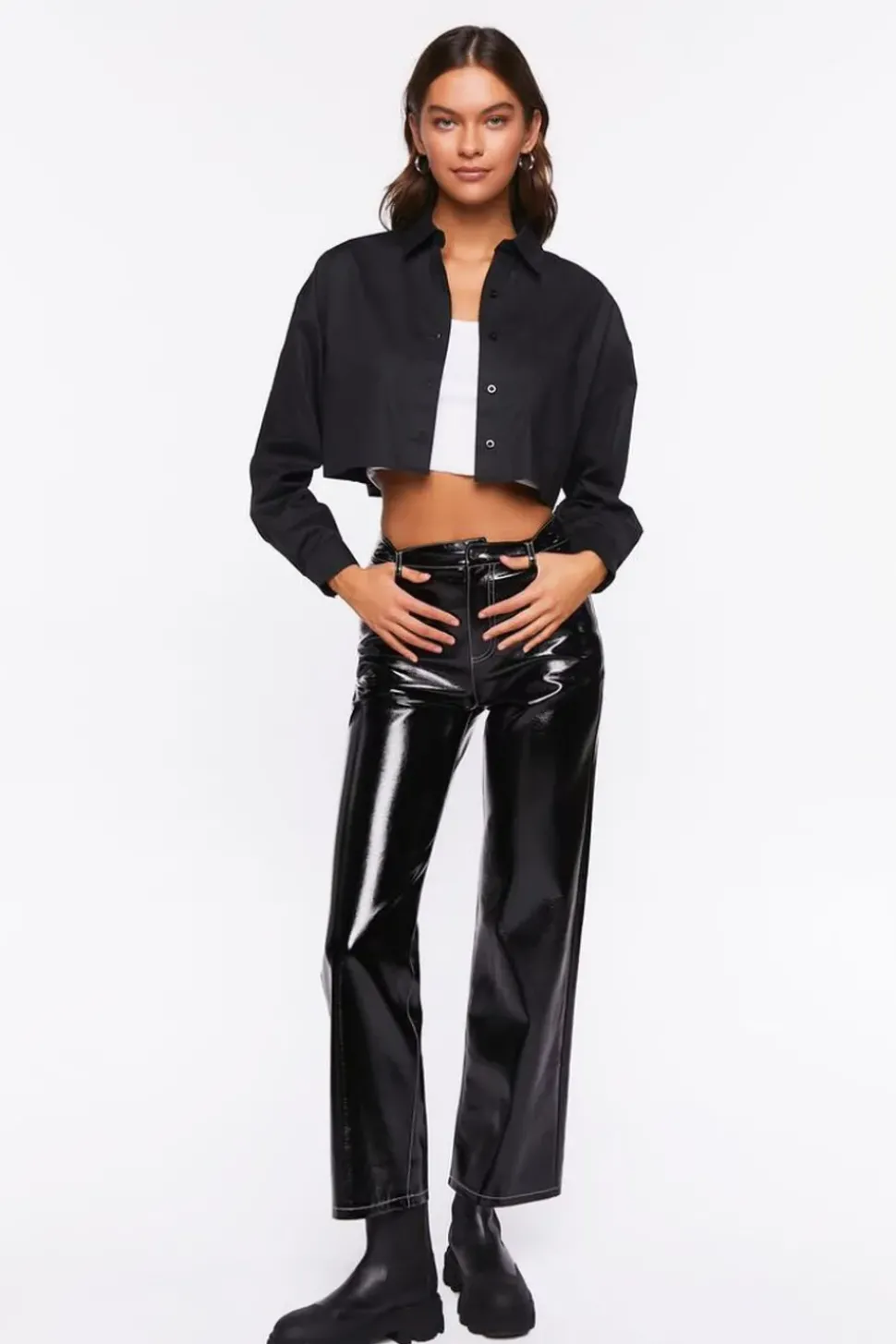 Cropped Drop-Sleeve Shirt