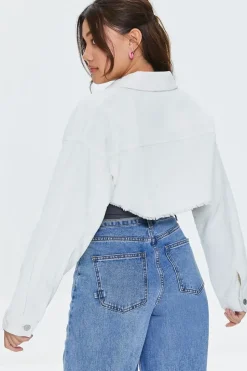 Cropped Frayed Corduroy Jacket