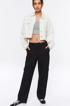 Cropped Frayed Corduroy Jacket