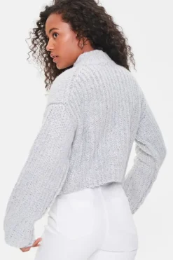 Cropped Geo Print Sweater