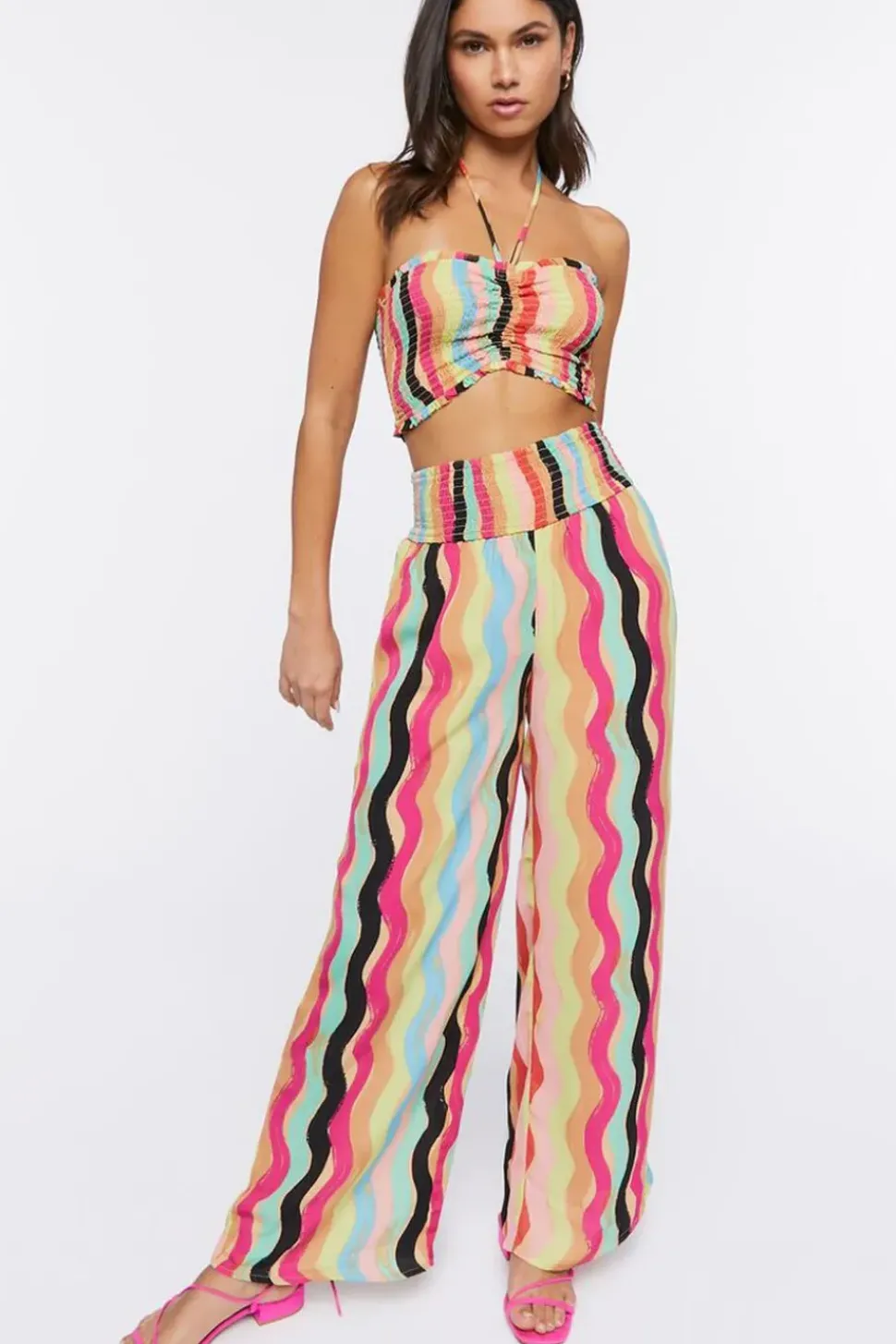 Cropped Halter Cami & Pants Set