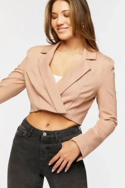 Cropped Notched-Lapel Blazer