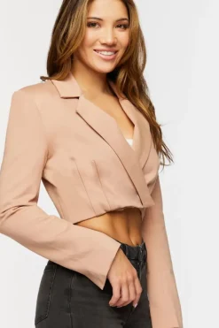 Cropped Notched-Lapel Blazer