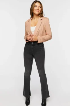 Cropped Notched-Lapel Blazer