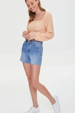 Cropped Peasant Top