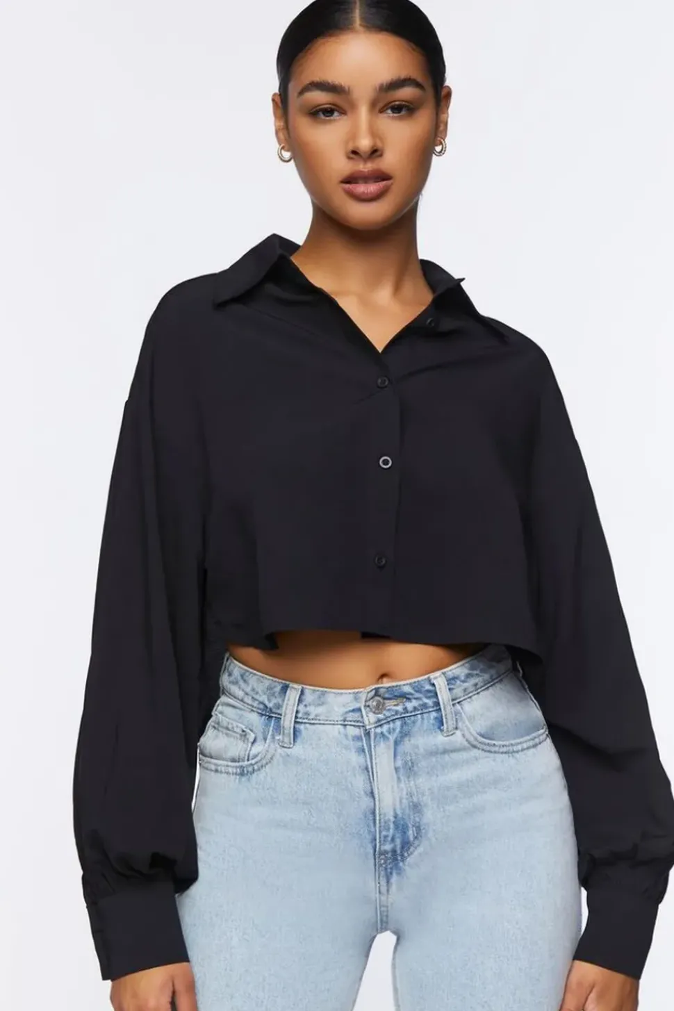 Cropped Poplin Shirt