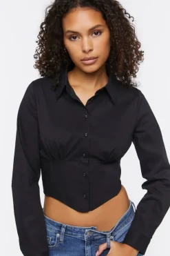 Cropped Poplin Shirt