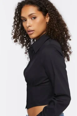 Cropped Poplin Shirt