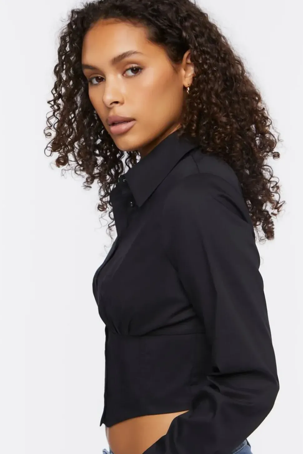 Cropped Poplin Shirt