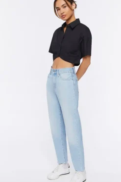 Cropped Poplin Shirt