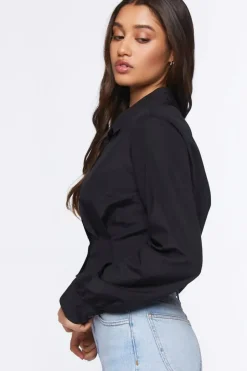 Cropped Poplin Shirt