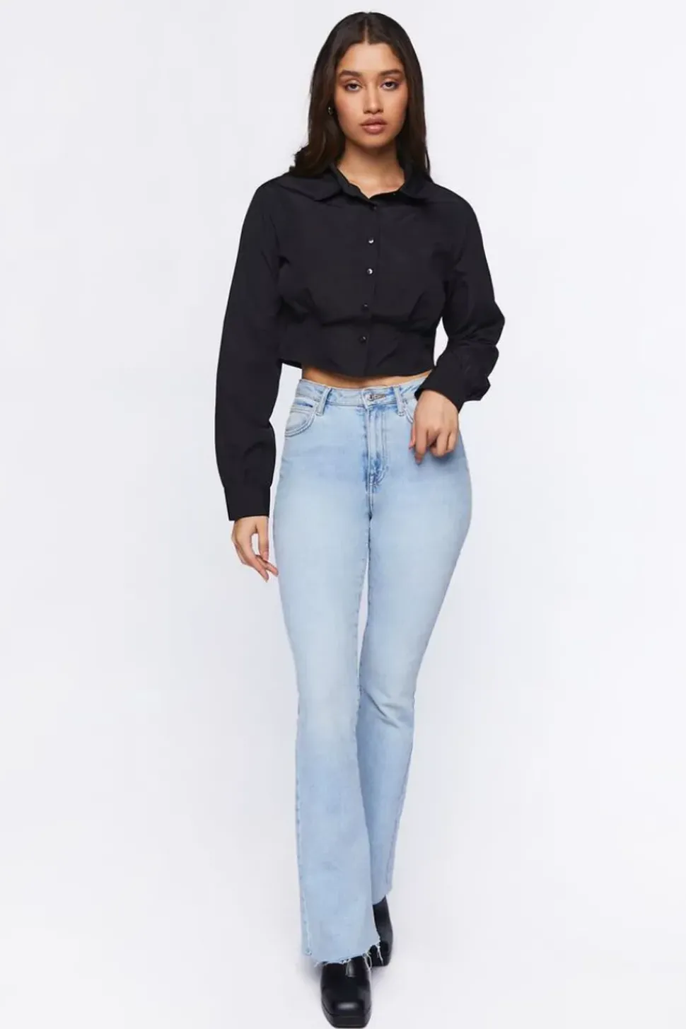 Cropped Poplin Shirt