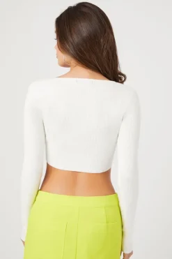 Cropped Rib-Knit Sweater
