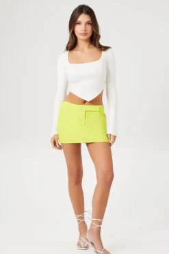 Cropped Rib-Knit Sweater
