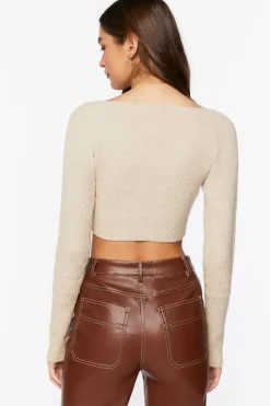 Cropped Rib-Knit Sweater