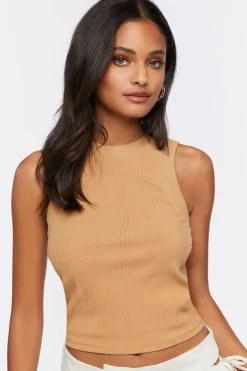 Cropped Rib-Knit Tank Top