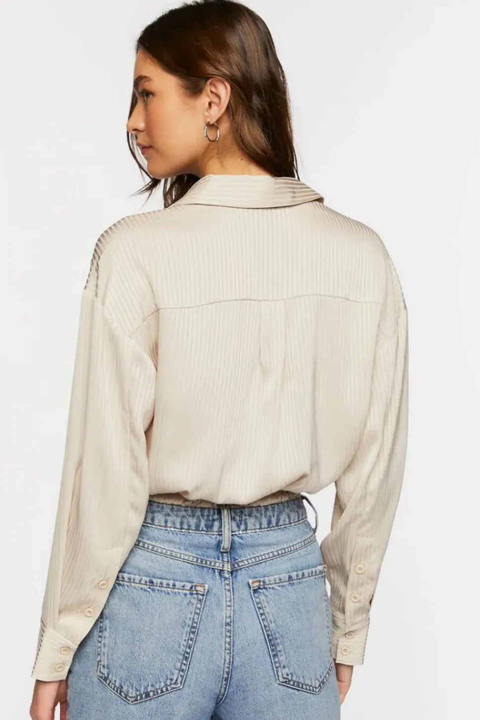 Cropped Satin Shirt