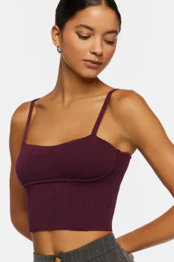Cropped Sweater-Knit Cami