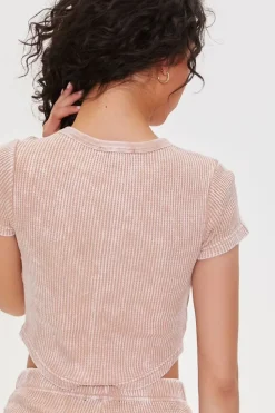 Cropped Waffle Knit Tee