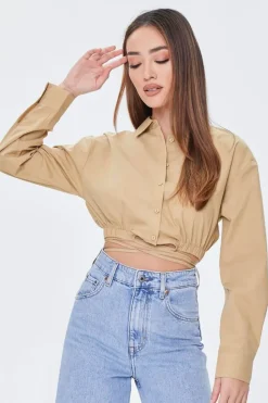 Cropped Wraparound Shirt