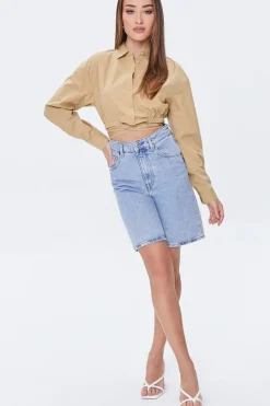 Cropped Wraparound Shirt