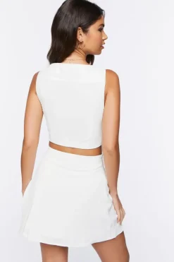 Crop Top & Pleated Mini Skirt Set