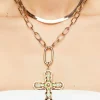 Cross Pendant Layered Necklace