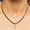 Cross Pendant Snake Chain Necklace