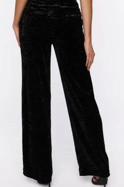 Crushed Velvet Mid-Rise Pants
