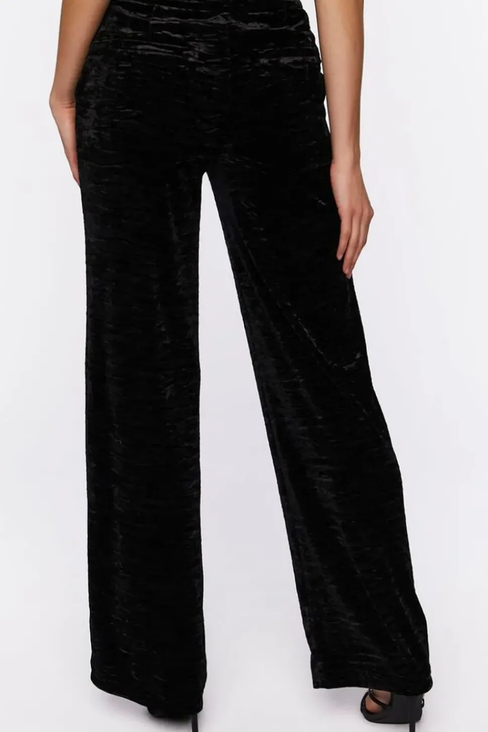 Crushed Velvet Mid-Rise Pants