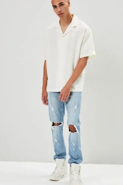 Cuban Collar Linen-Blend Shirt