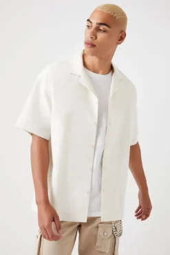 Cuban Collar Linen-Blend Shirt