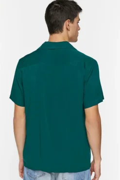 Cuban Collar Short-Sleeve Shirt