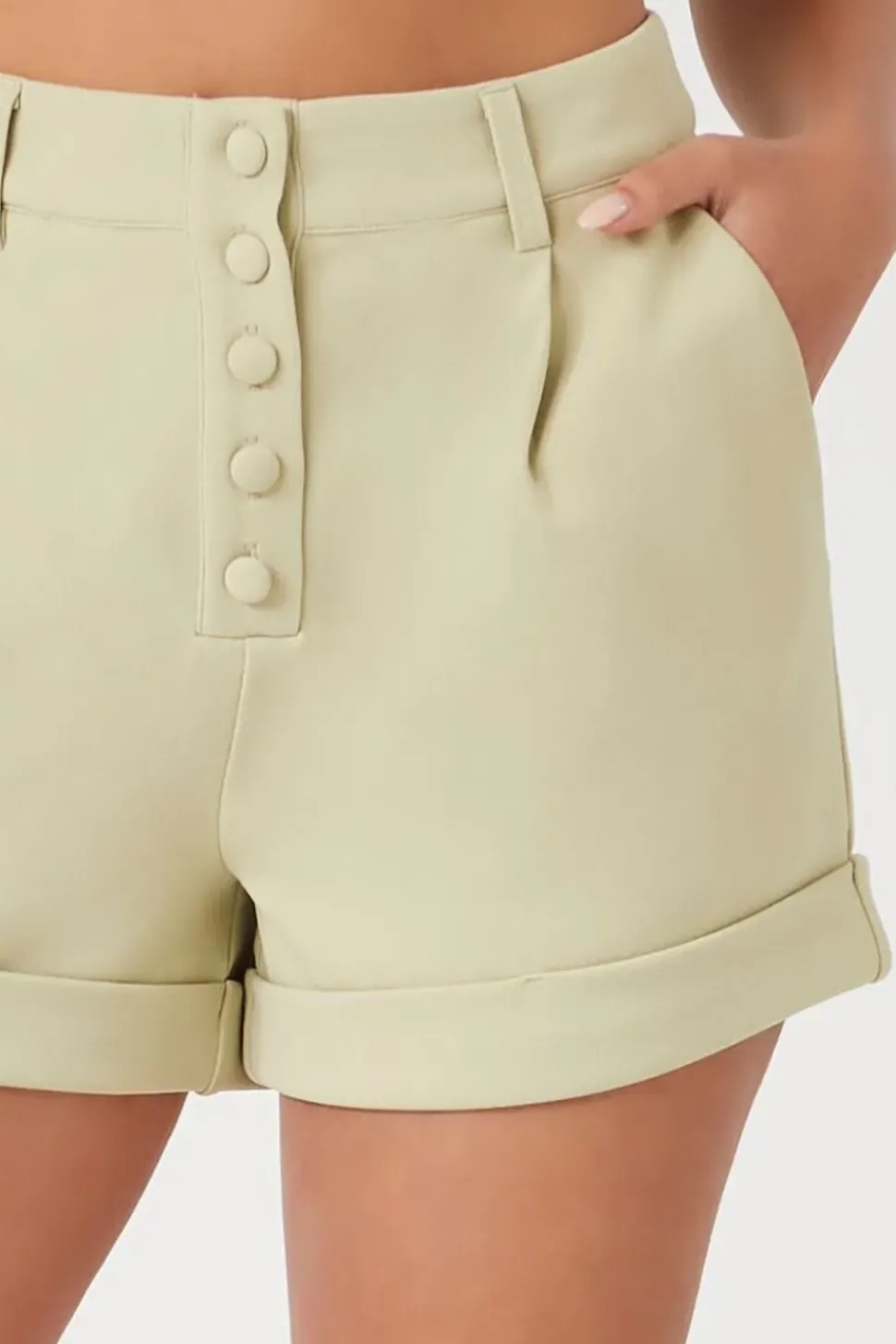 Cuffed High-Rise Shorts