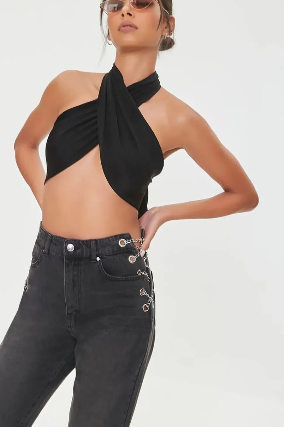 Curb Chain High-Rise Jeans