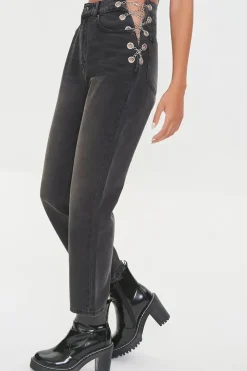 Curb Chain High-Rise Jeans